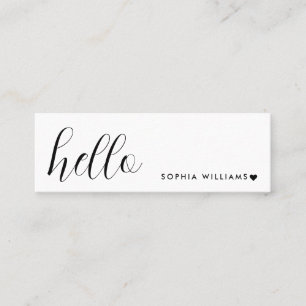Cartes de visite minimales Simple Hello Mini Bla
