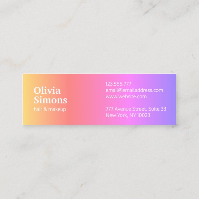 Cartes de visite minimalistes (Dos)