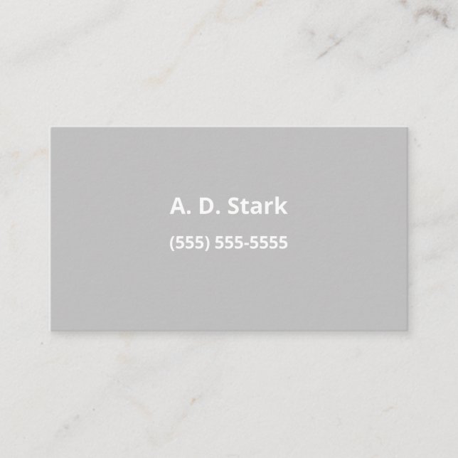 Cartes de visite minimalistes gris clair (Devant)
