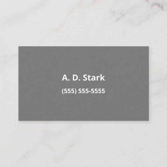 Cartes de visite minimalistes gris foncé (Devant)