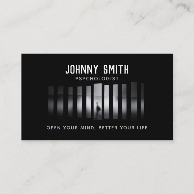 Cartes de visite minimalistes noirs (Devant)