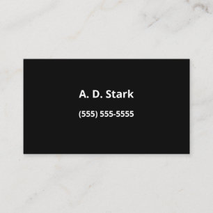 Cartes de visite minimalistes noirs solides