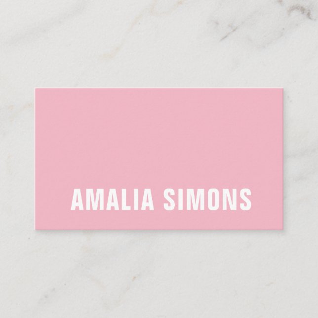 Cartes de visite minimalistes roses (Devant)
