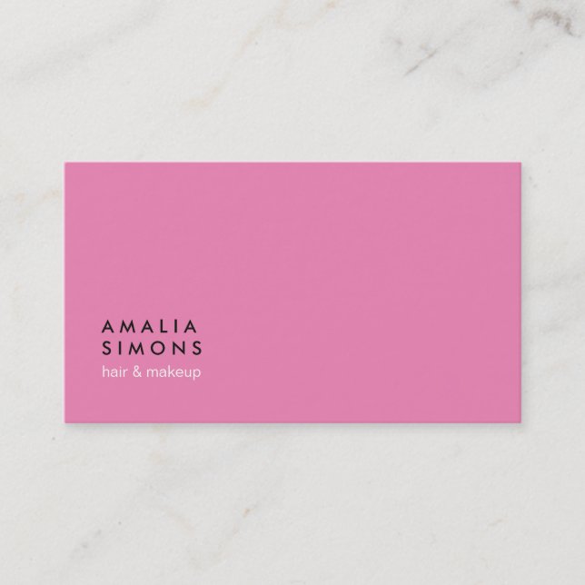 Cartes de visite minimalistes roses (Devant)