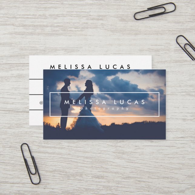 Cartes de visite minimaux de photographie (Devant/Arrière en situation)
