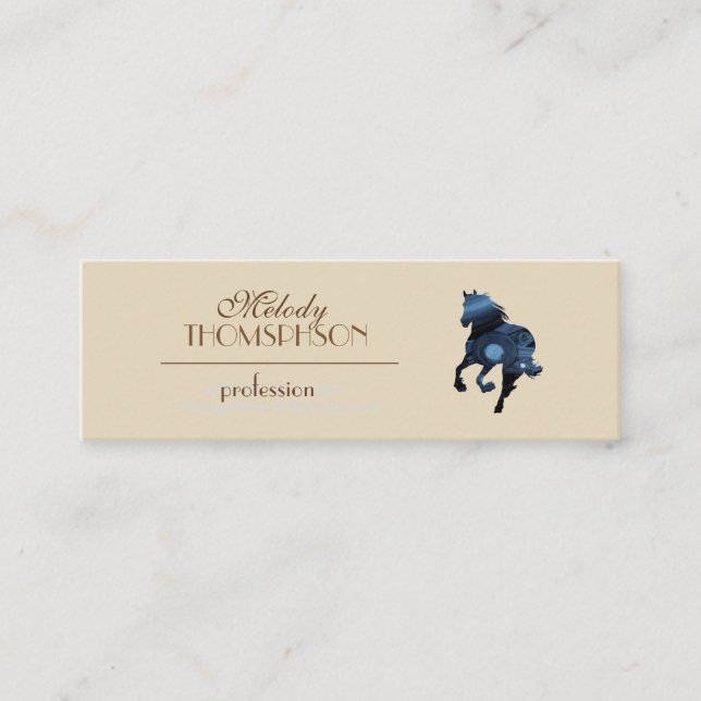 Cartes de visite minimaux élégants avec le cheval (Devant)