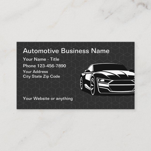 Cartes de visite Modèle automobile Coolest (Devant)