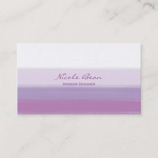 Cartes de visite modernes aquarelle violet lavande (Devant)