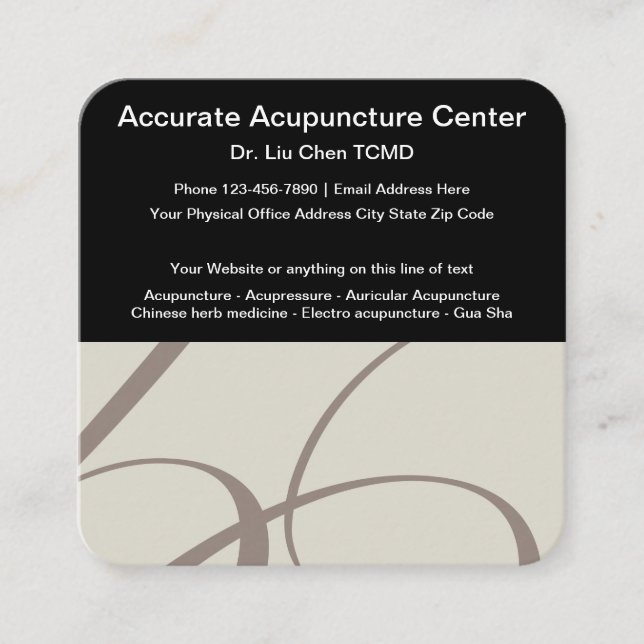 Cartes de visite modernes d'acuponcture (Devant)