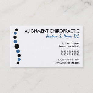 Cartes de visite modernes de chiropractie de