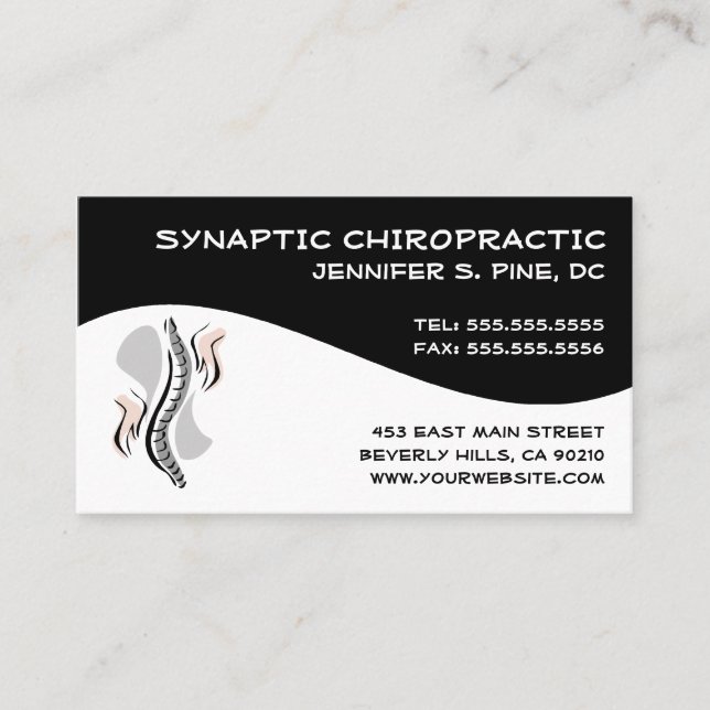 Cartes de visite modernes de chiropractie de (Devant)