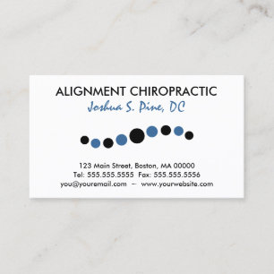 Cartes de visite modernes de chiropractie de