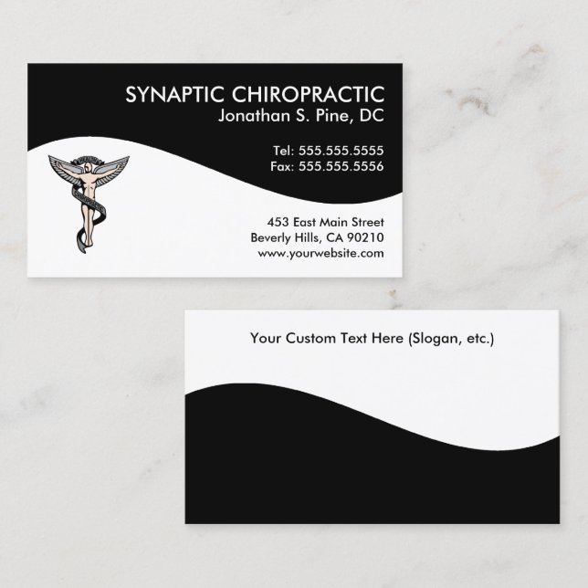 Cartes de visite modernes de chiropractie de (Devant / Derrière)