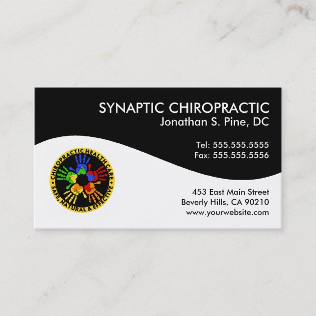 Cartes de visite modernes de chiropractie de (Devant)