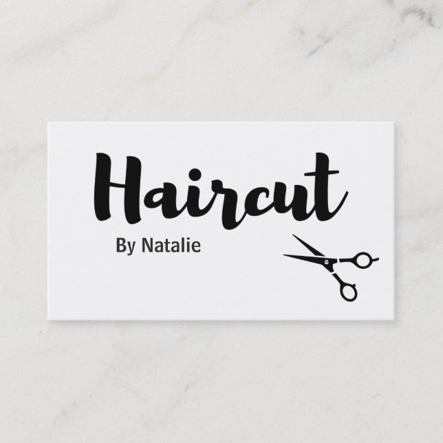 Cartes de visite modernes de coiffeur de coupe de (Devant)