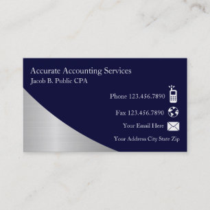 Cartes de visite modernes de comptable
