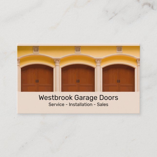 Cartes de visite modernes de Garage Door (Devant)