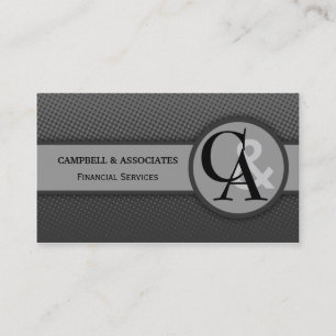 Cartes de visite modernes de gris de monogramme