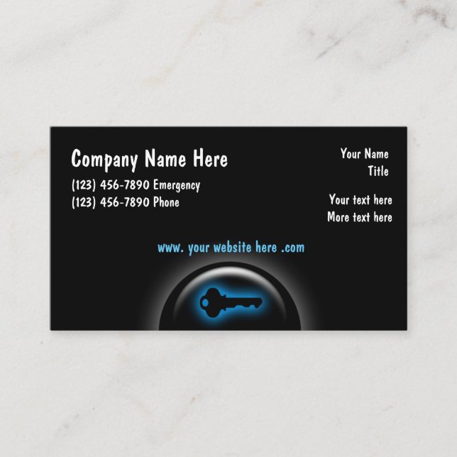 Cartes de visite modernes de Locksmith (Devant)