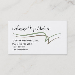 Cartes de visite modernes de massage unique