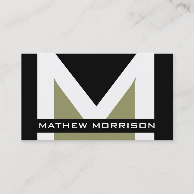 Cartes de visite modernes de monogramme (Devant)