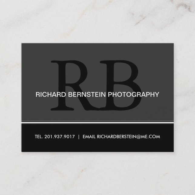 Cartes de visite modernes de monogramme (Devant)