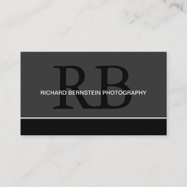 Cartes de visite modernes de monogramme (Devant)