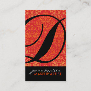Cartes de visite modernes de monogramme de damassé