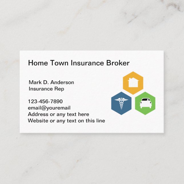 Cartes de visite modernes de New Insurance Broker (Devant)