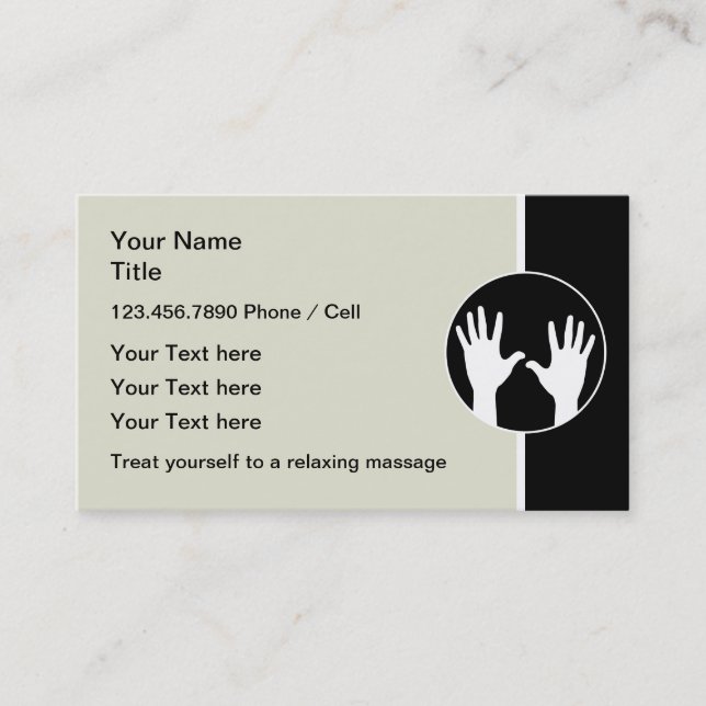 Cartes de visite modernes de nouveaux massages (Devant)