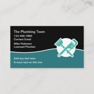 Cartes de visite modernes de service de plombier u