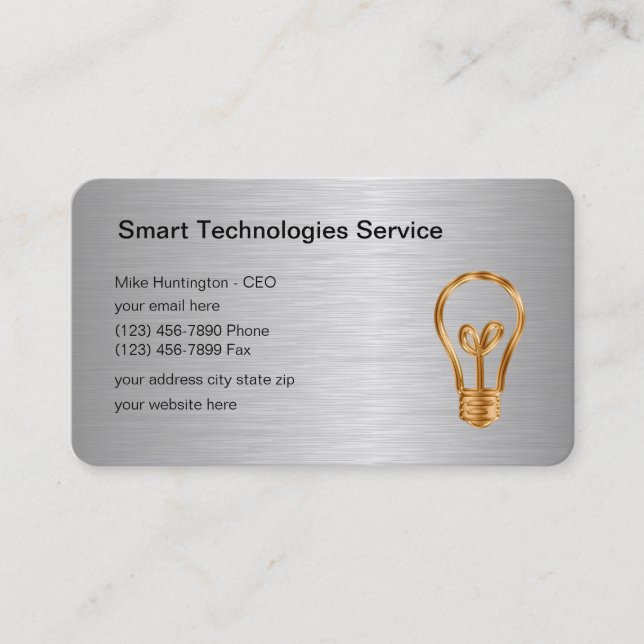 Cartes de visite modernes de technologie (Devant)