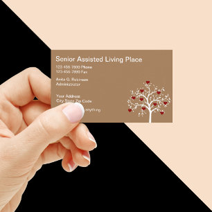 Cartes de visite modernes de vie assistée