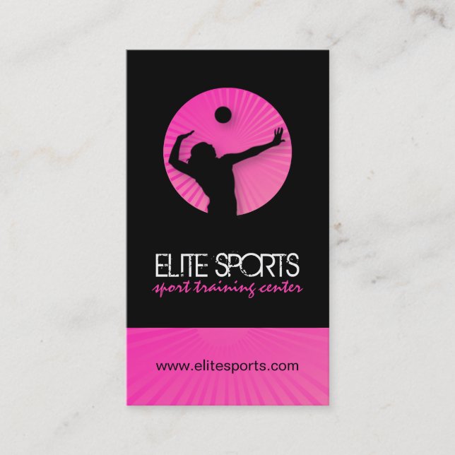 Cartes de visite modernes de volleyball (Devant)