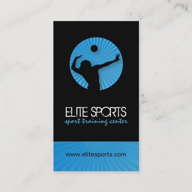 Cartes de visite modernes de volleyball (Devant)