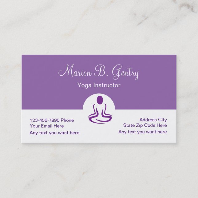Cartes de visite modernes de yoga double face (Devant)