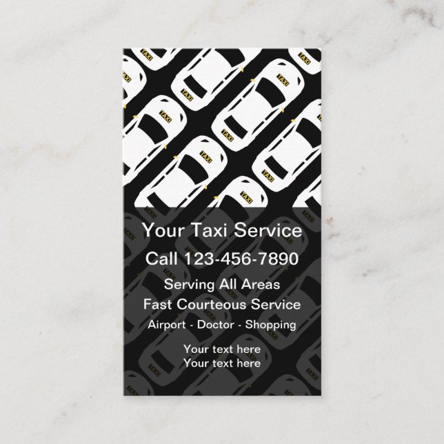 Cartes de visite modernes du service de chauffeurs (Devant)