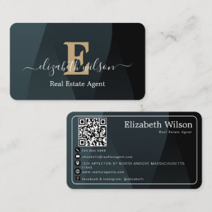 Cartes de visite modernes élégantes avec QR code e