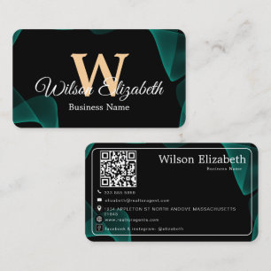 Cartes de visite modernes élégantes avec QR code p