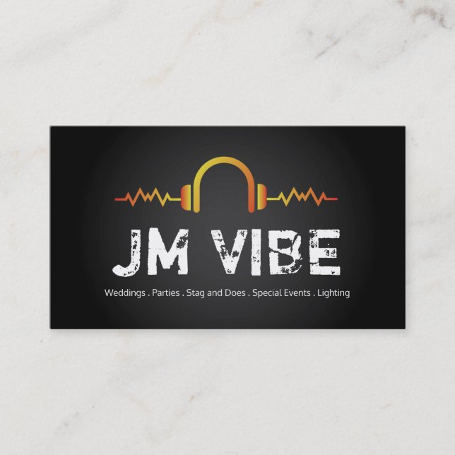 Cartes de visite modernes et audacieux du DJ (Devant)