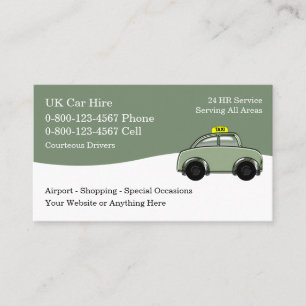 Cartes de visite modernes et tendance pour taxi au