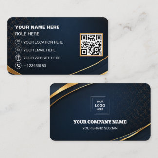 Cartes de Visite Modernes Logo Personnalisé QR Cod
