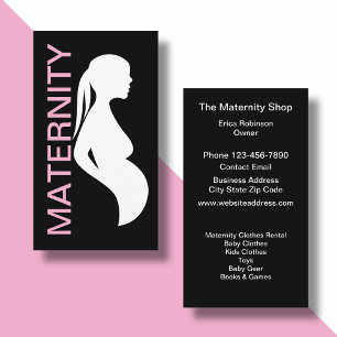 Cartes de visite modernes pour magasin de maternit
