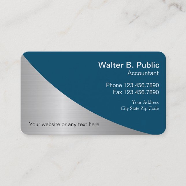 Cartes de visite modernes simples de comptable (Devant)