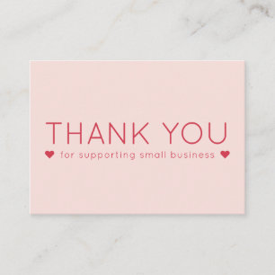 Cartes de visite modernes simples rose et rouge Me