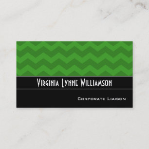 Cartes de visite modernes verts simples de Chevron