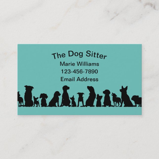 Cartes de visite modifiables pour chiens simples (Devant)
