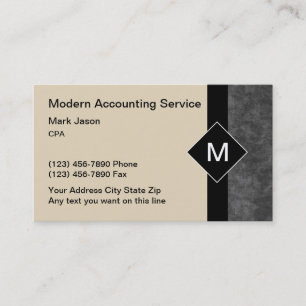 Cartes de visite monogramme pour services de compt