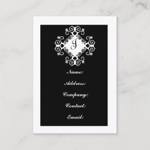 Cartes de visite Monogrammes noirs et blancs perso