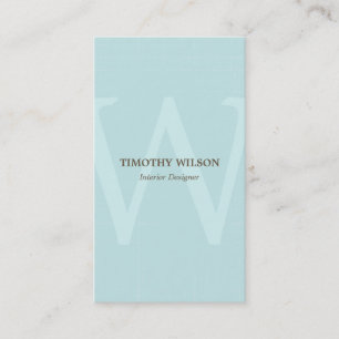 Cartes de visite Monogrammes Vintages - Bleu clair